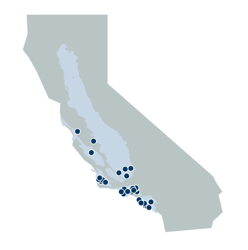 Map of California showing Numeric Solutions project areas